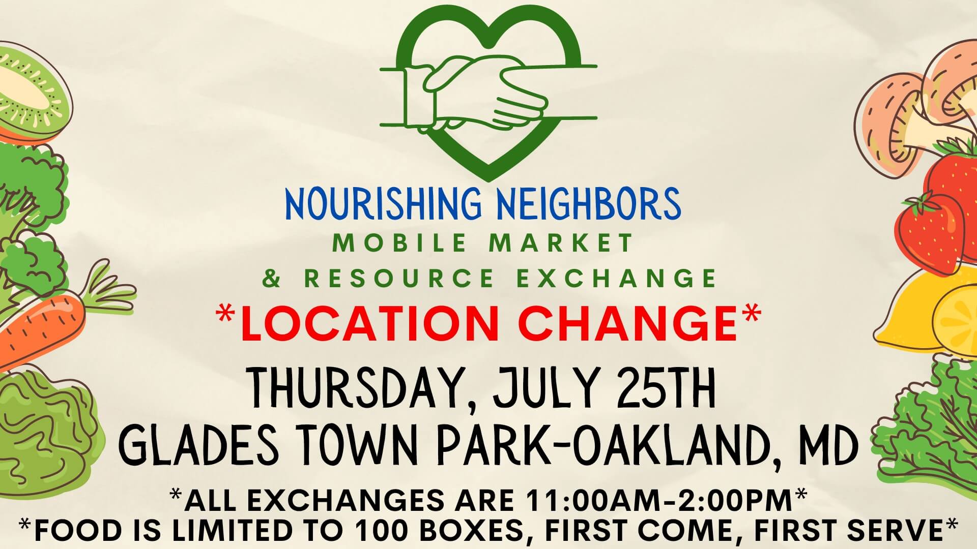 2024 Nourishing Neighbors Mobile Market & Resource Exchanges (Location Change) at Deep Creek Lake, MD