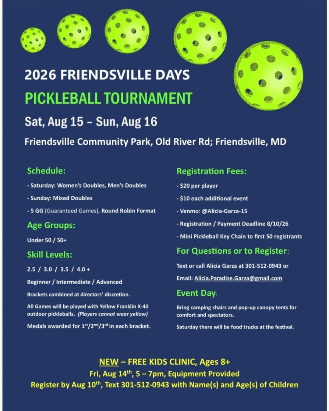 2026 Friendsville Days Pickleball Tournament