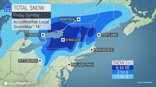 AccuWeather Total Snowfall Map