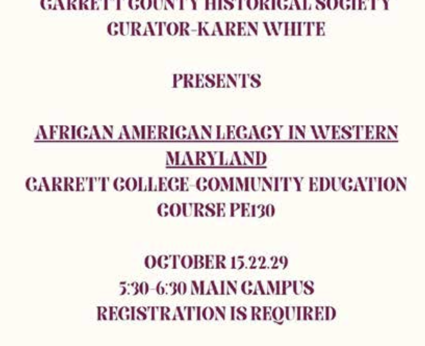 African American Legacy in Western Maryland Course – PE130