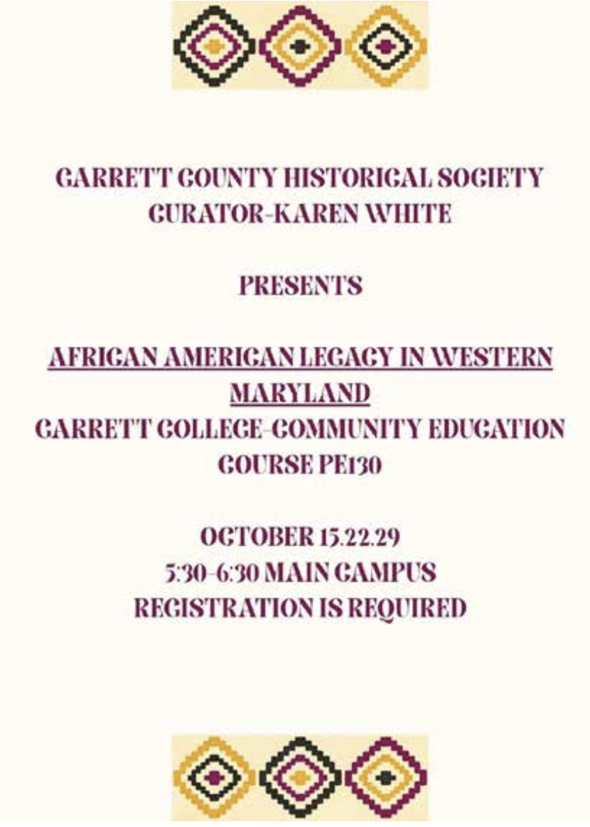 African American Legacy in Western Maryland Course - PE130