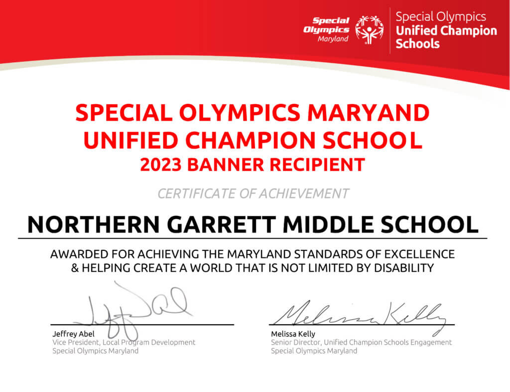 All Four Secondary Schools in GCPS have been Recognized as Unified Champion Schools by Special Olympics Maryland (1) at Deep Creek Lake, MD