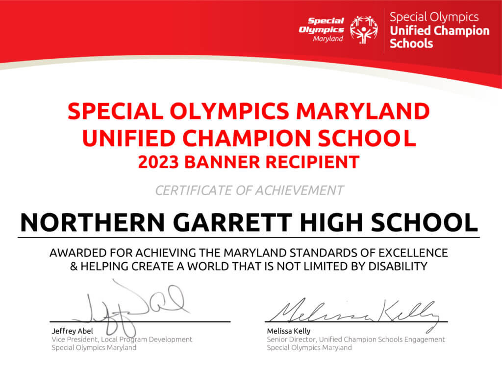 All Four Secondary Schools in GCPS have been Recognized as Unified Champion Schools by Special Olympics Maryland (2) at Deep Creek Lake, MD