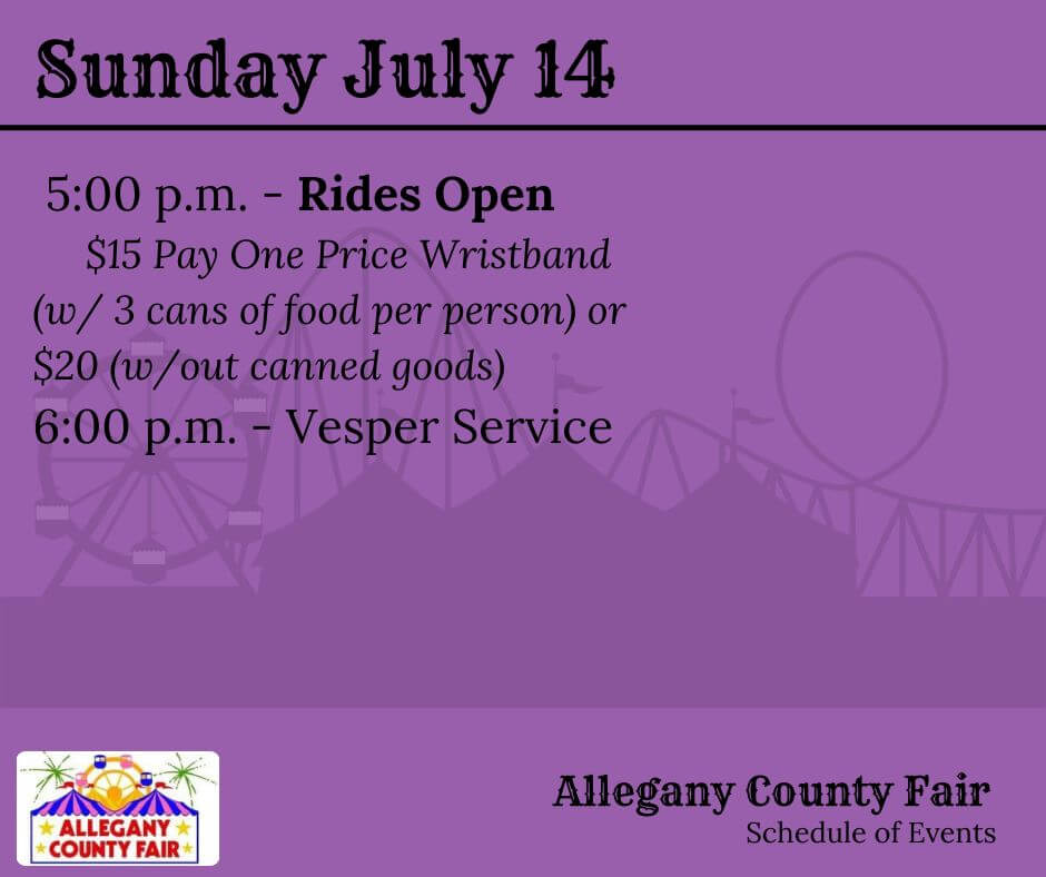 Allegany County Fair Schedule (Day 3) at Deep Creek Lake, MD