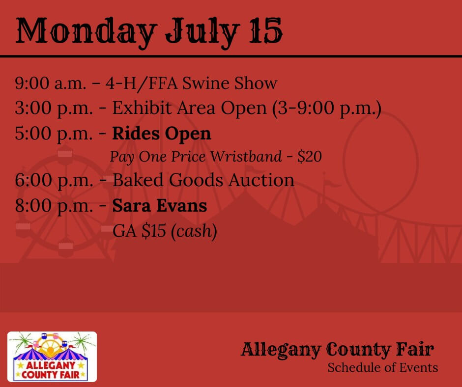 Allegany County Fair Schedule (Day 4) at Deep Creek Lake, MD