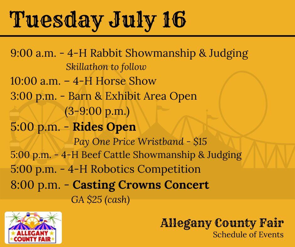 Allegany County Fair Schedule (Day 5) at Deep Creek Lake, MD