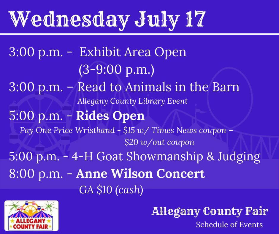 Allegany County Fair Schedule (Day 6) at Deep Creek Lake, MD