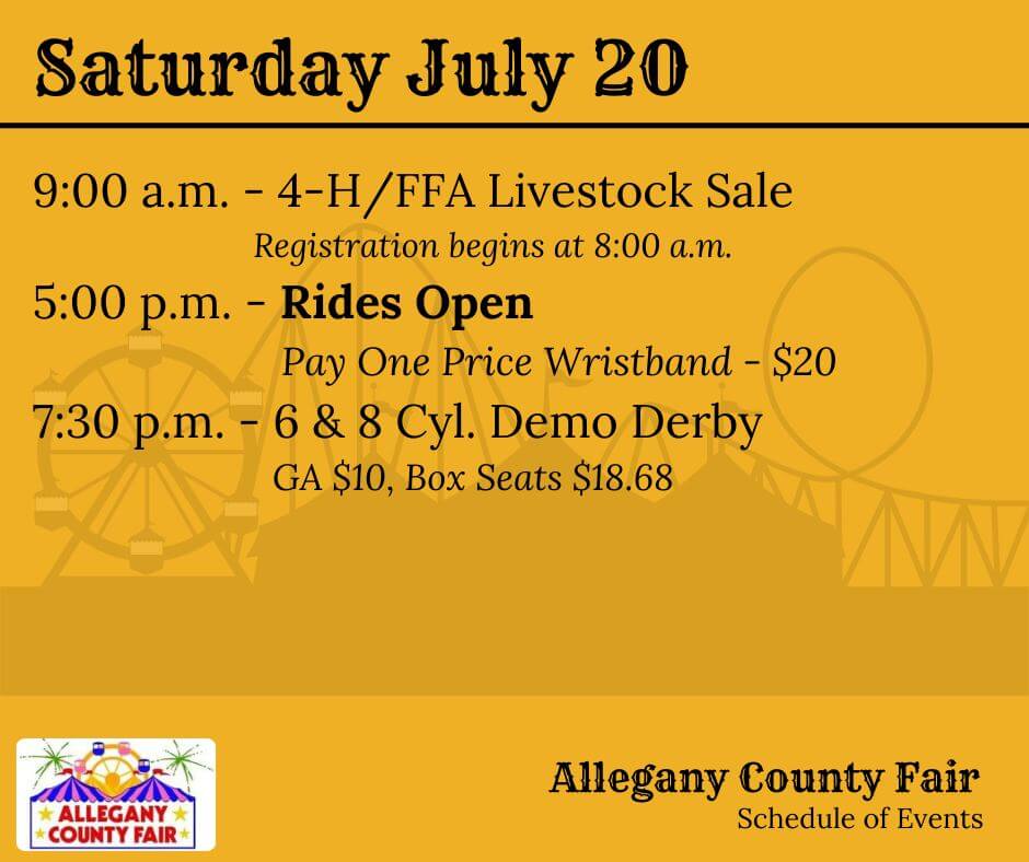 Allegany County Fair Schedule (Day 9) at Deep Creek Lake, MD