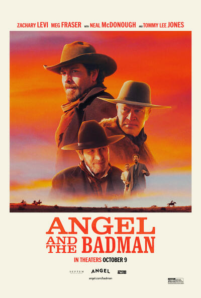 Angel and the Badman movie poster – now showing at Garrett 8 Cinemas, Deep Creek Lake, MD