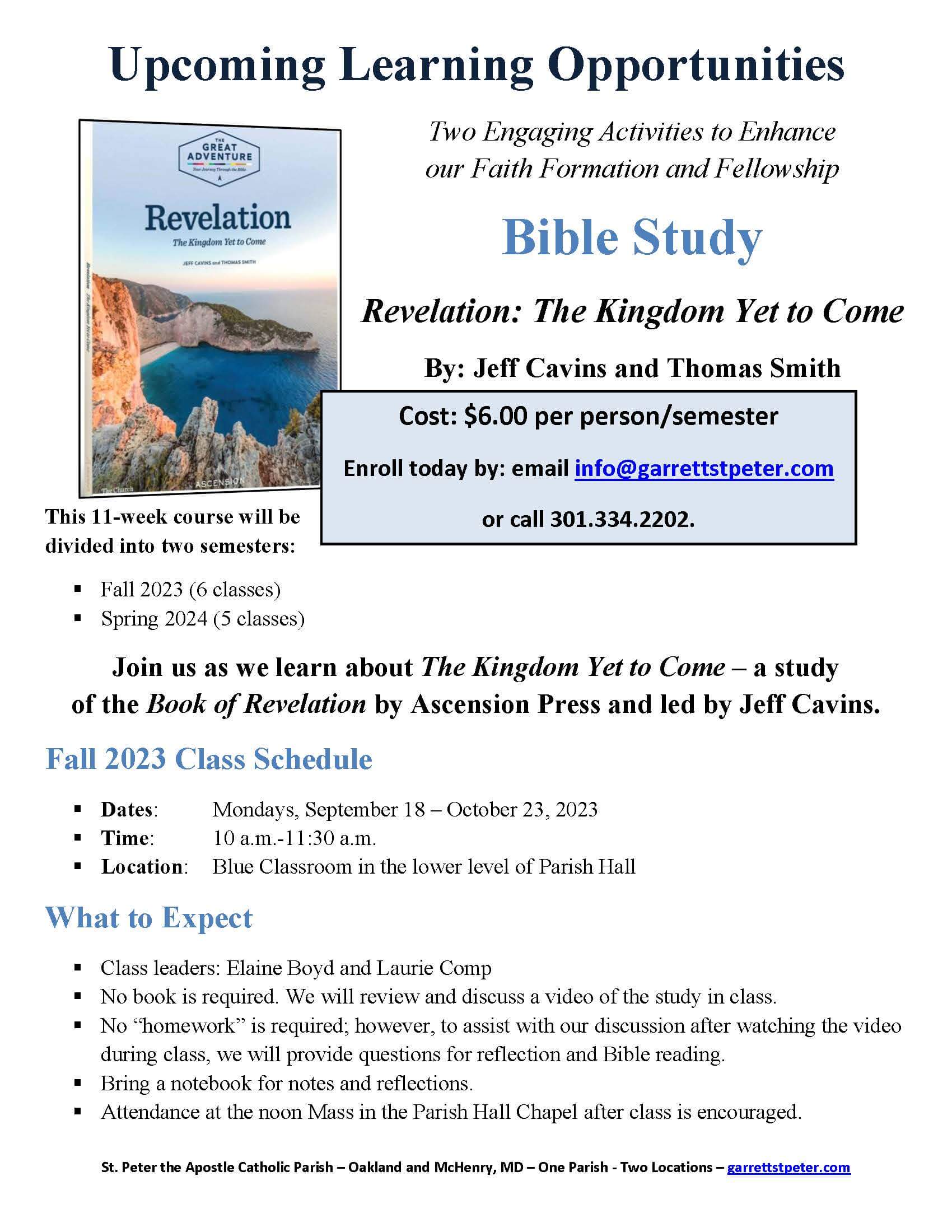 Bible Study: Revelation - The Kingdom Yet to Come at Deep Creek Lake, MD