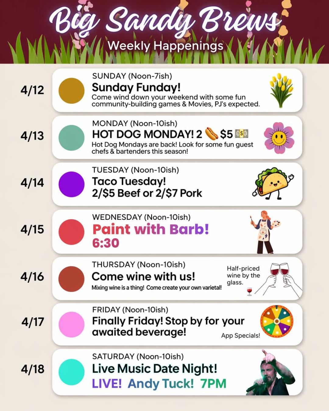 Big Sandy Brews Weekly Happenings (04/12-04/18) at Deep Creek Lake, MD