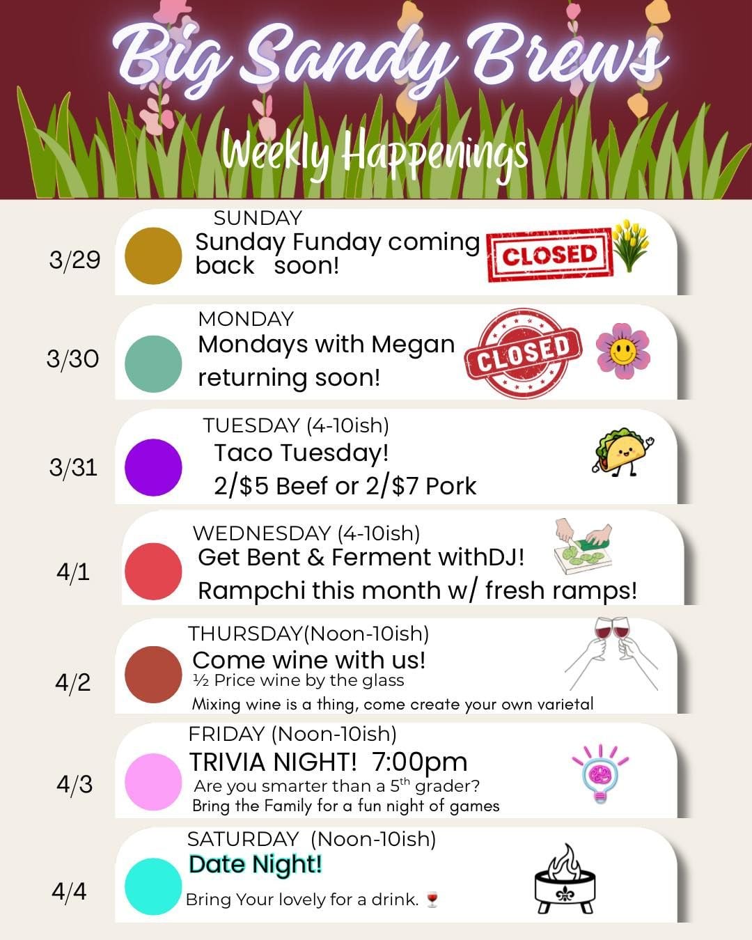 Big Sandy Brews Weekly happening (03/29-04/04) at Deep Creek Lake, MD
