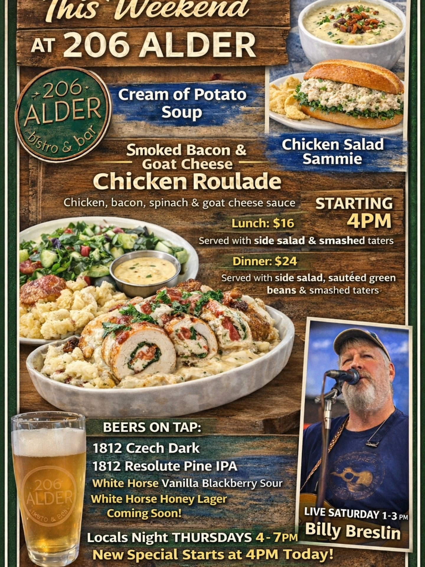 Billy Breslin at 206 Alder Bistro and Bar (Deep Creek Lake, MD)