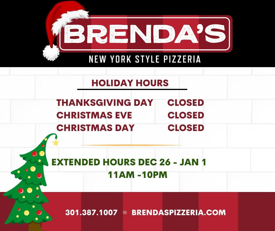 Brenda's Pizzeria: Holiday Hours at Deep Creek Lake, MD
