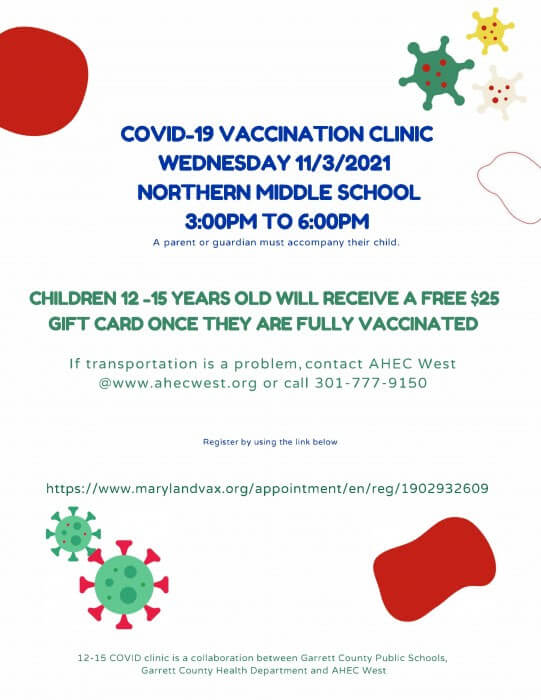 COVID-19 Vaccination Clinic for Children 12 - 15 Years Old (Northern Middle School)