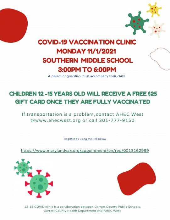 COVID-19 Vaccination Clinic for Children 12 - 15 Years Old (Southern Middle School)
