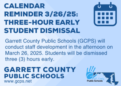 Calendar Reminder 3/26/25: Three-Hour Early Student Dismissal