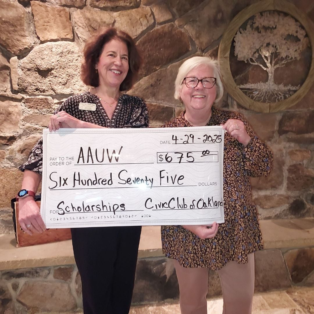 Civic Club of Oakland Makes a Donation to AAUW-Garrett Branch for its Scholarship Program Civic Club of Oakland Makes a Donation to AAUW-Garrett Branch for its Scholarship Program (Deep Creek Lake, MD)