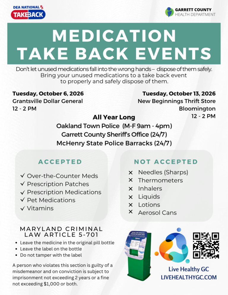 Clear Out the Medicine Cabinet- Medication Take Back Events Coming to Garrett County