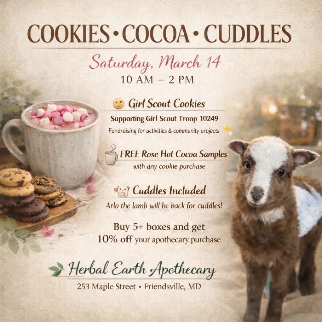 Cookies • Cocoa • Cuddles at Herbal Earth Apothecary (Deep Creek Lake, MD)