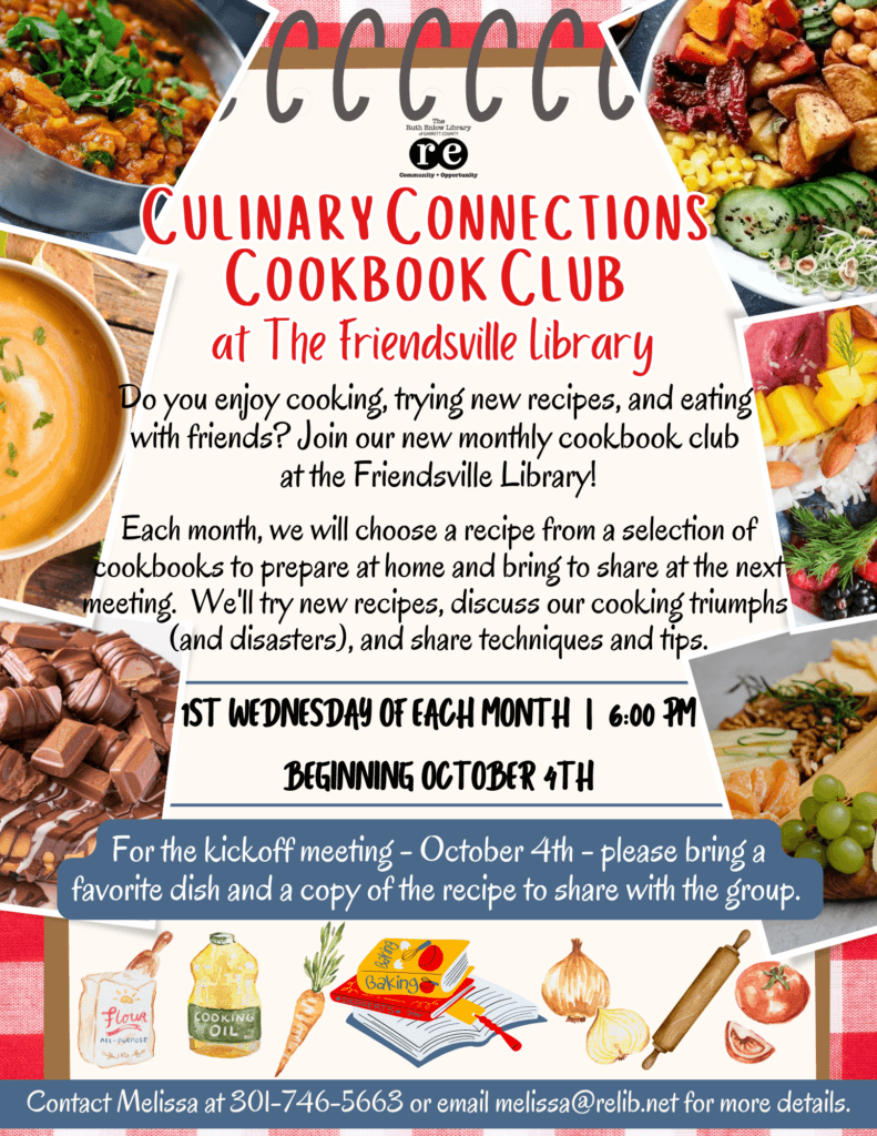 Culinary Connections Cookbook Club at Deep Creek Lake, MD