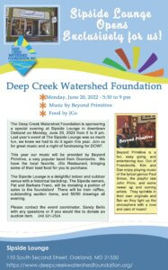 Deep Creek Watershed Foundation Presents Special Evening at the Sipside Lounge in Oakland