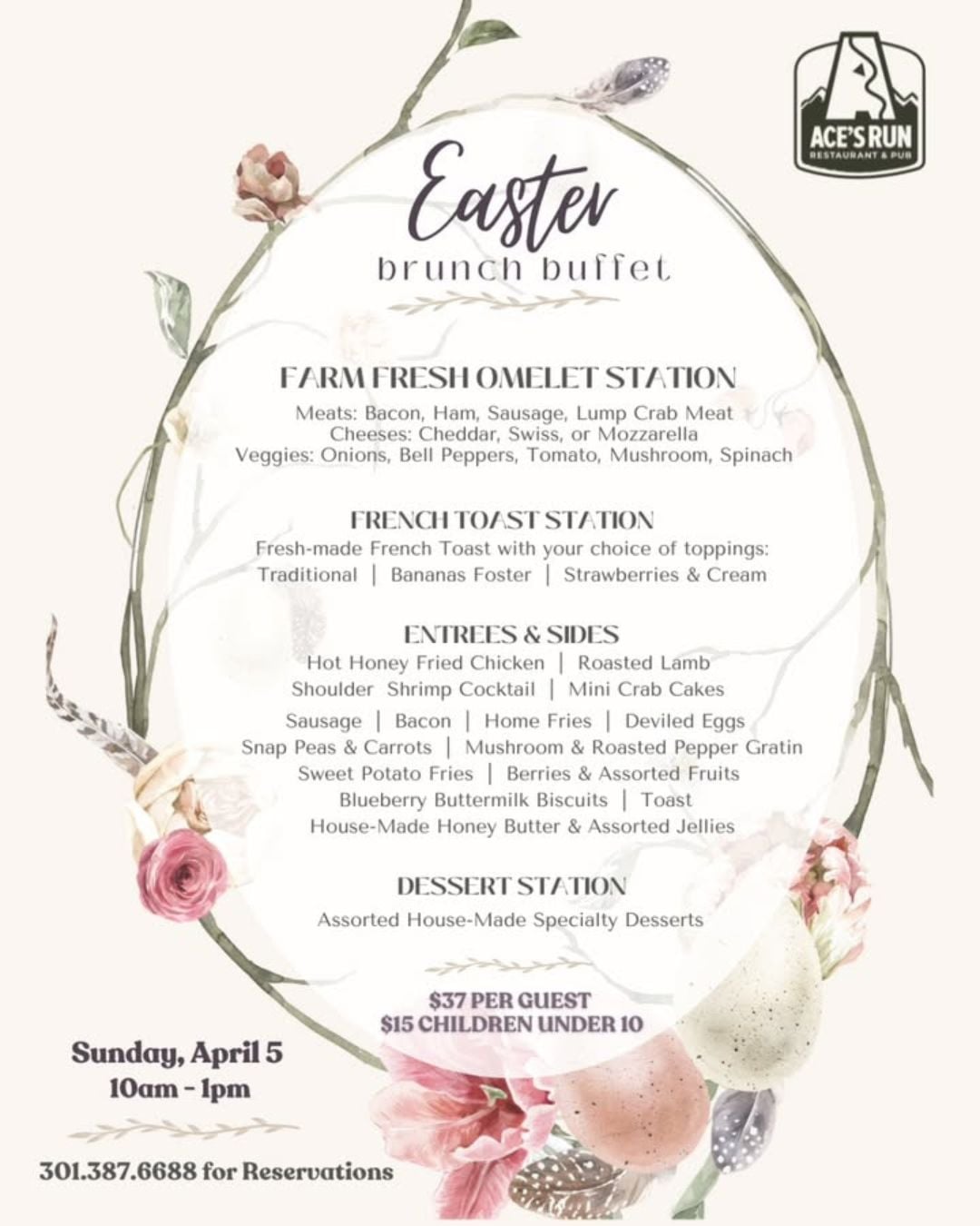 Easter Brunch Buffet at Ace's Run Restaurant & Bar (Deep Creek Lake, MD)