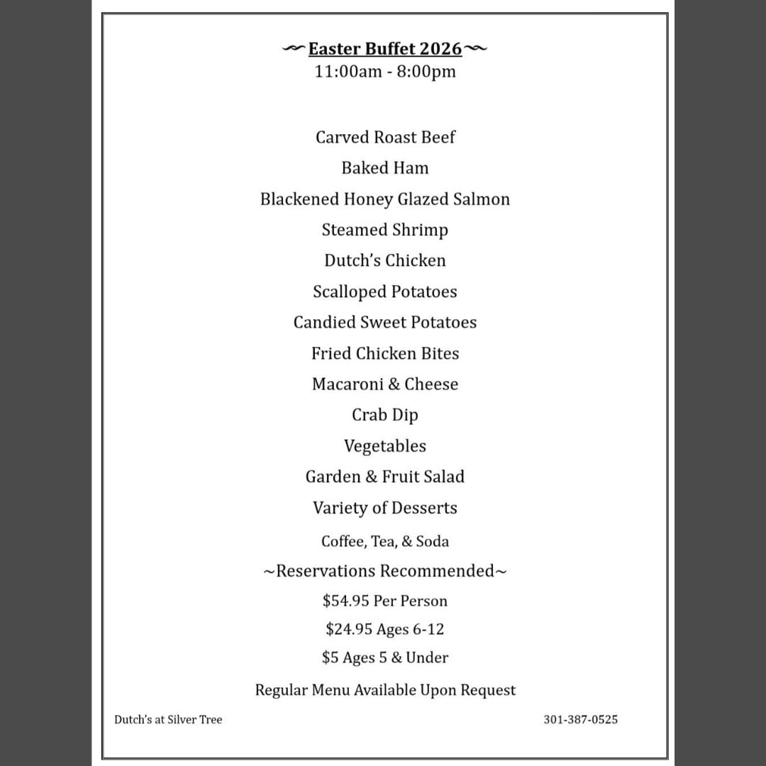 Easter Buffet 2026 at Dutch's At Silver Tree (Deep Creek Lake, MD)