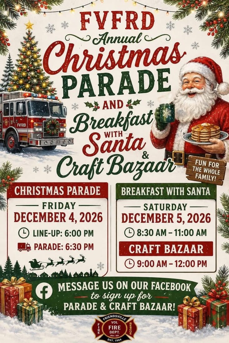 FVRD Annual Christmas Parade & Breakfast with Santa & Craft Bazaar