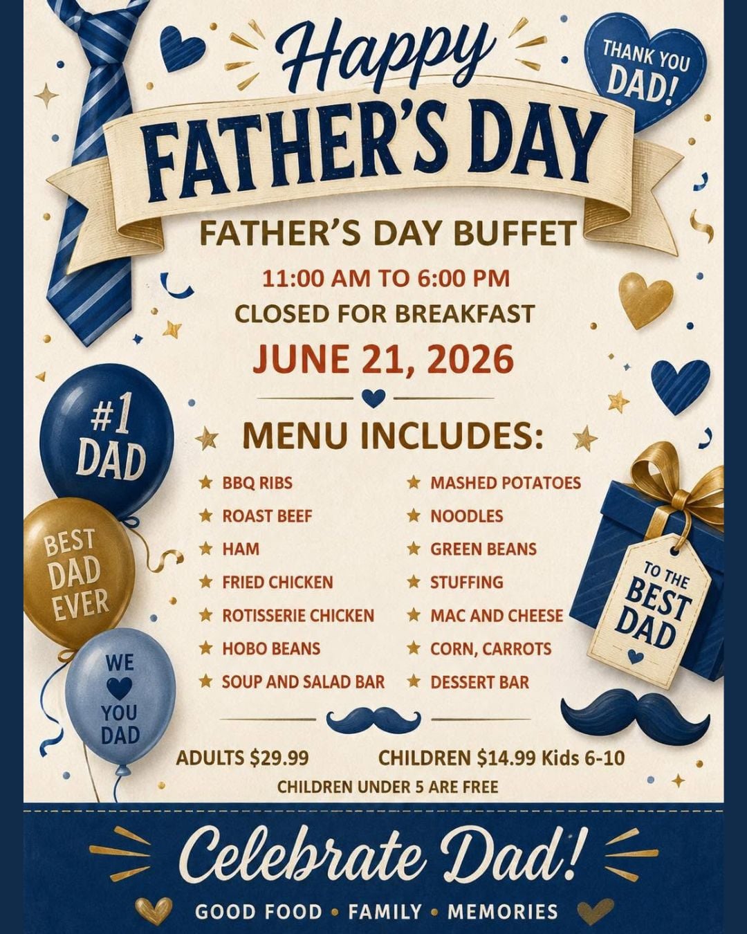 Father's Day Buffet at Penn Alps Restaurant & Craft Shop