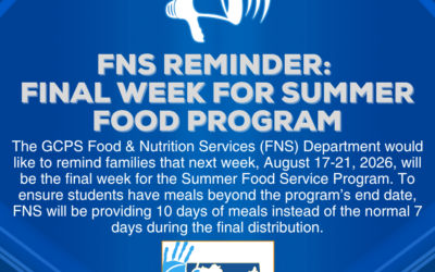 Final Week of Public Schools Summer Food Service Program