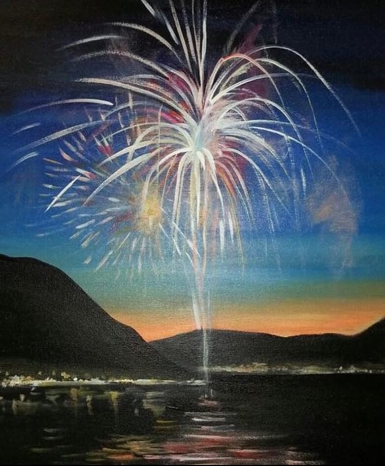 Fireworks Painting at Deep Creek Lake, MD