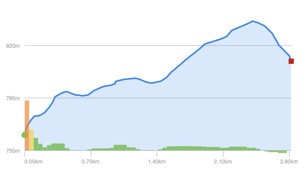 Elevation Profile - Red Trail (Fork Run Recreation Area)