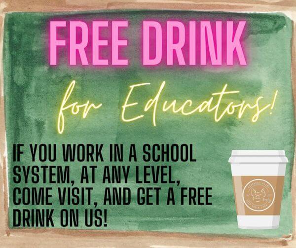 Free Drink for Educators at Espresso Alley Deep Creek Lake, MD