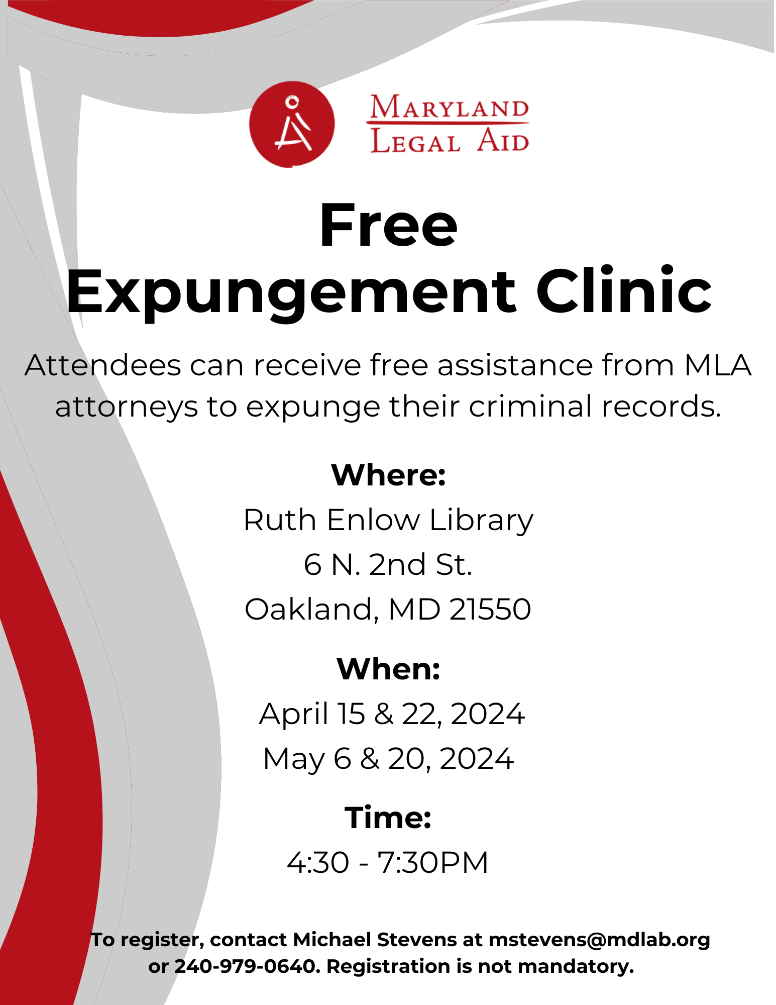 Free Expungement Clinic at Deep Creek Lake, MD