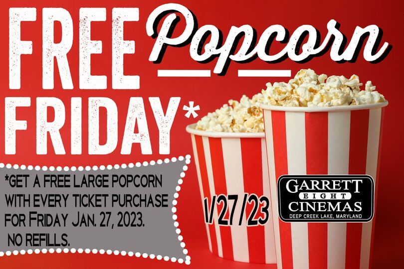 Free Popcorn Friday at Garrett 8 Cinemas