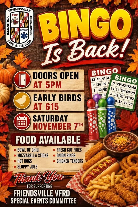 Friendsville VFRD: Bingo is Back