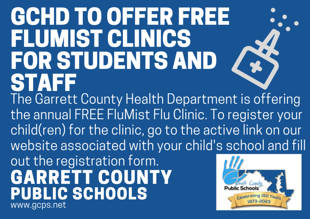 GCHD to Offer Free FluMist Clinic for Students and Staff at Deep Creek Lake, MD