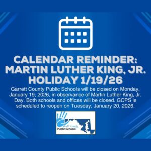 GCPS Calendar Reminder: Martin Luther King, Jr. Holiday 1/19/26