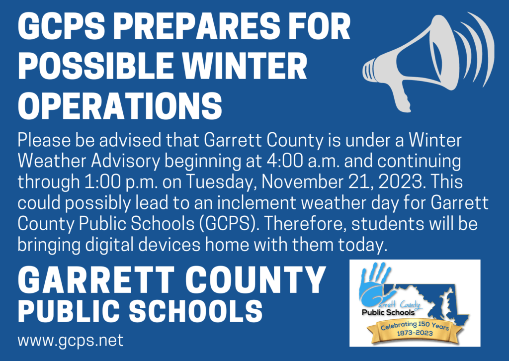 GCPS Prepares for Possible Winter Operations at Deep Creek Lake, MD