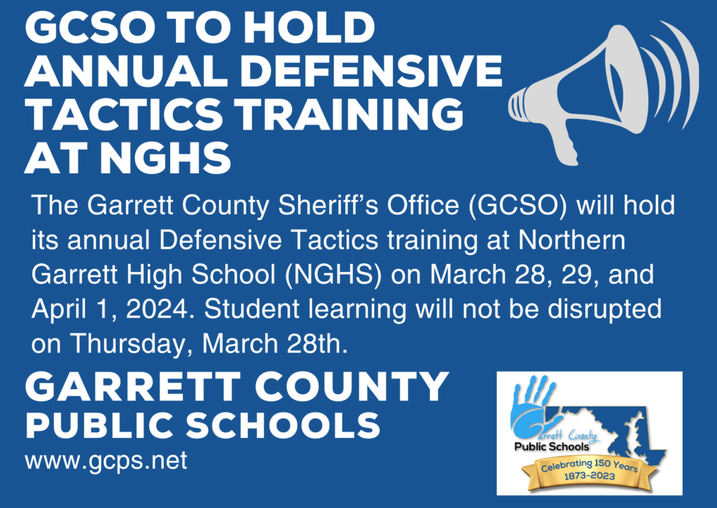 GCSO to Hold Annual Defensive Tactics Training at NGHS at Deep Creek Lake, MD