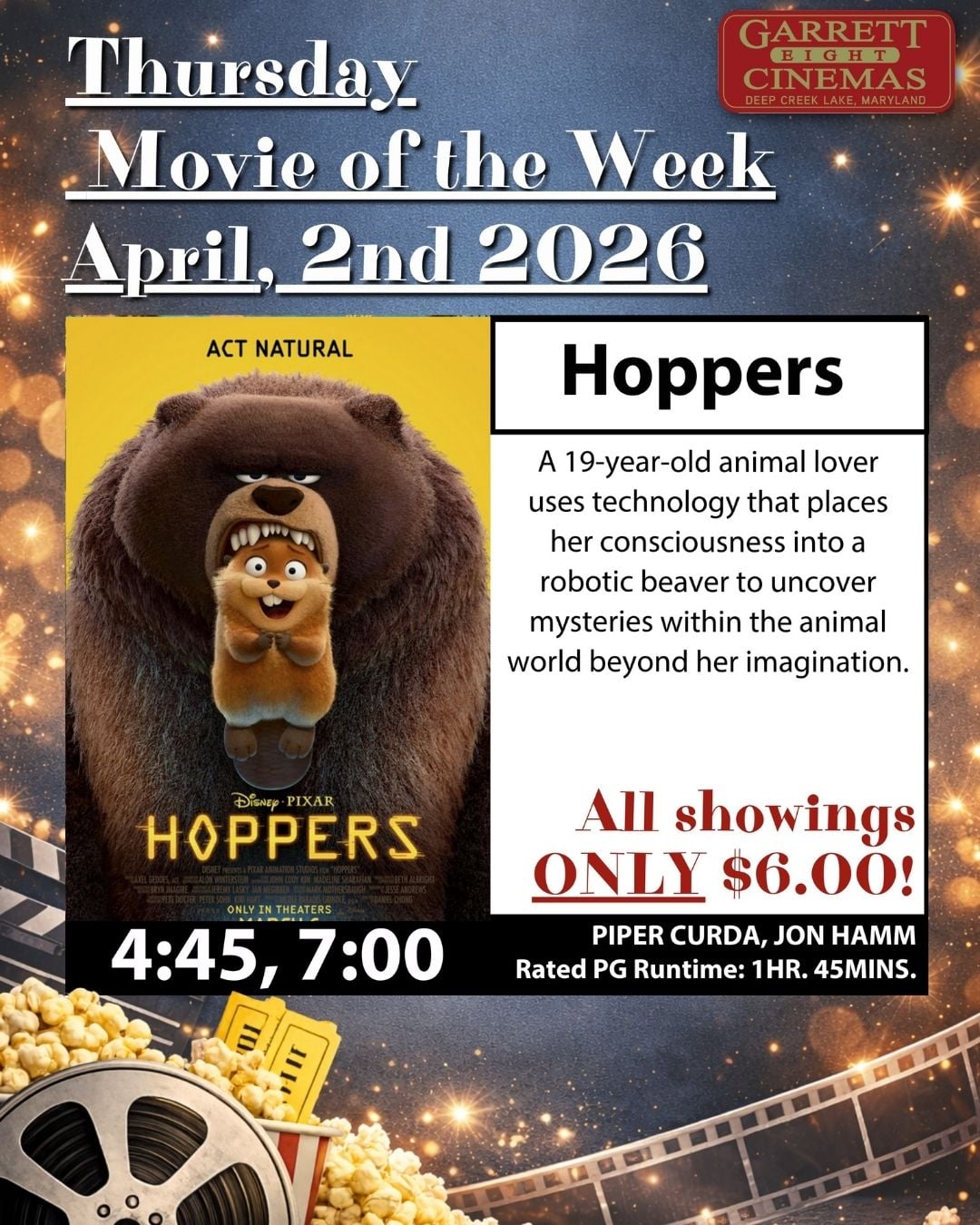 Garrett 8 Cinemas’ Thursday Movie of the Week: Hoppers