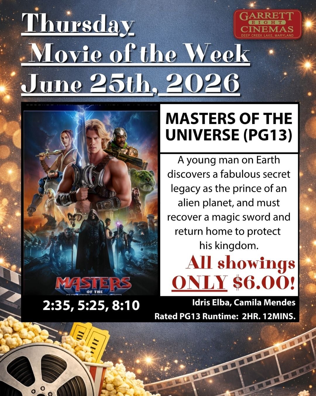 Garrett 8 Cinemas’ Thursday Movie of the Week: Masters of the Universe