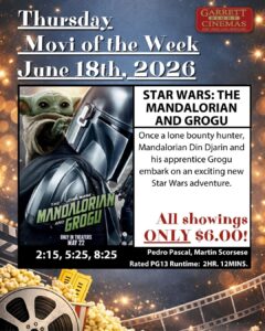 Garrett 8 Cinemas’ Thursday Movie of the Week: Star Wars: The Mandalorian and Grogu