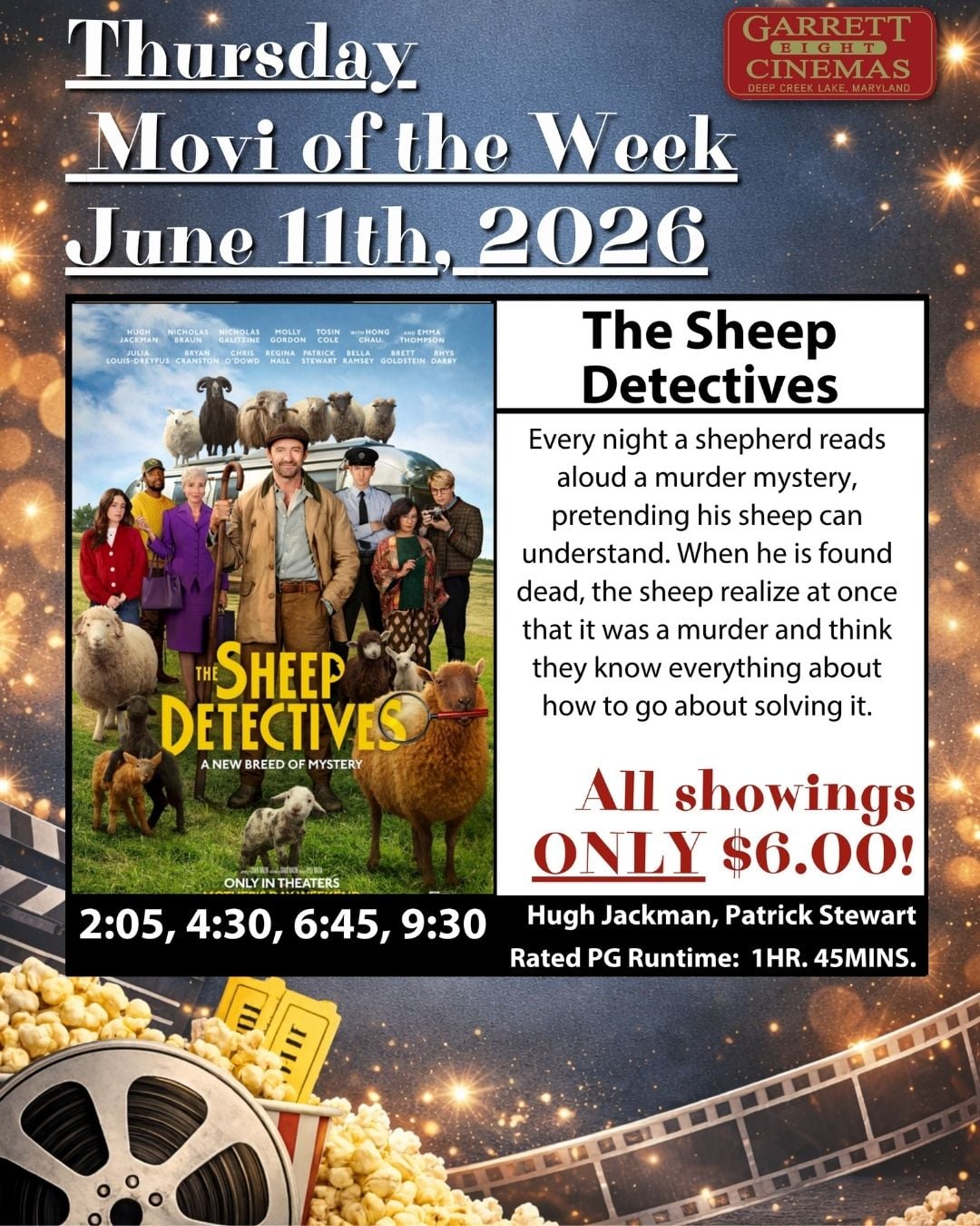 Garrett 8 Cinemas’ Thursday Movie of the Week The Sheep Detectives