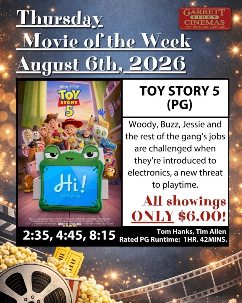 Garrett 8 Cinemas’ Thursday Movie of the Week Toy Story 5