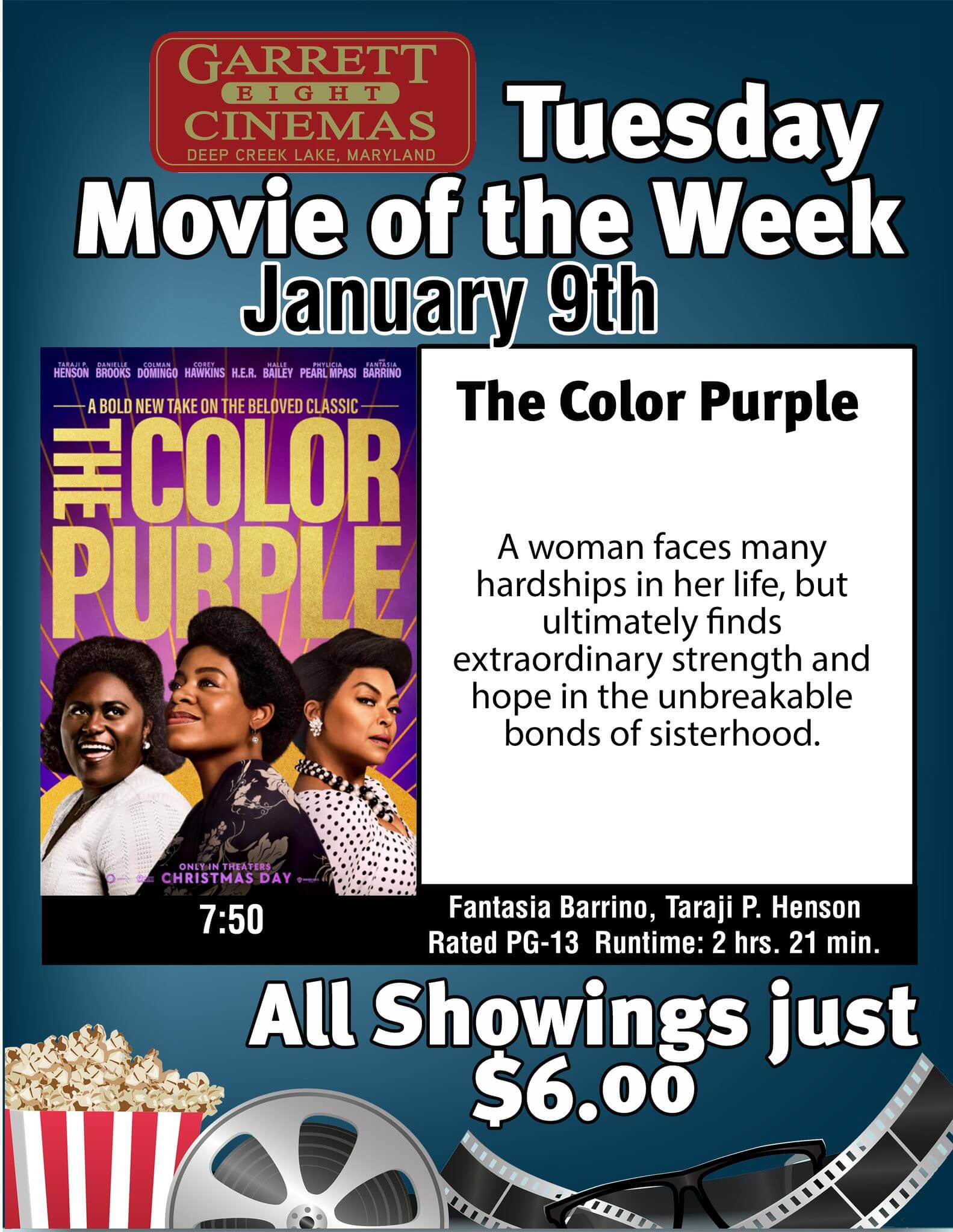 Garrett 8 Cinemas: Tuesday Movie of the Week (The Color Purple) at Deep Creek Lake, MD