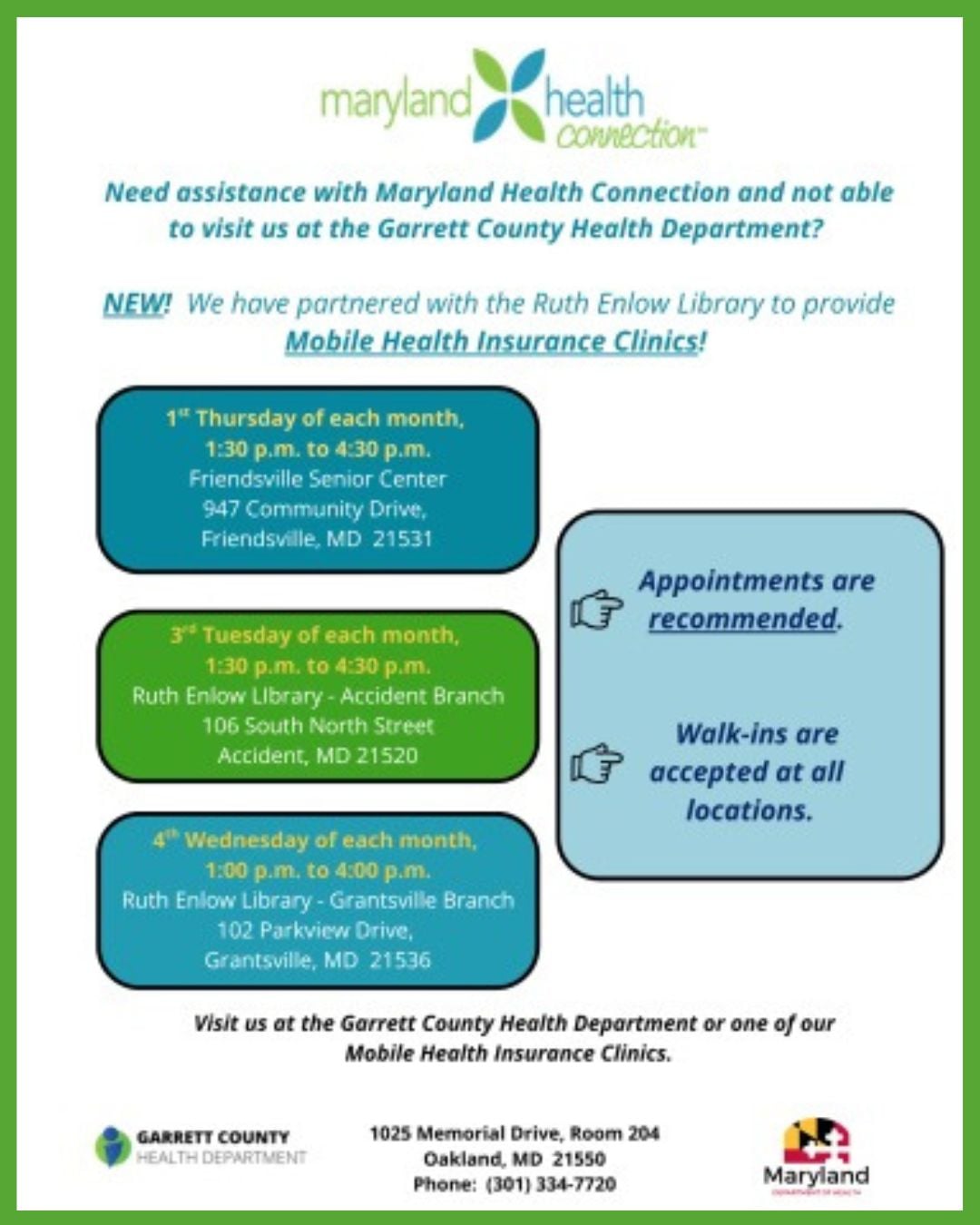 Garrett County Health Department Mobile Insurance Clinic