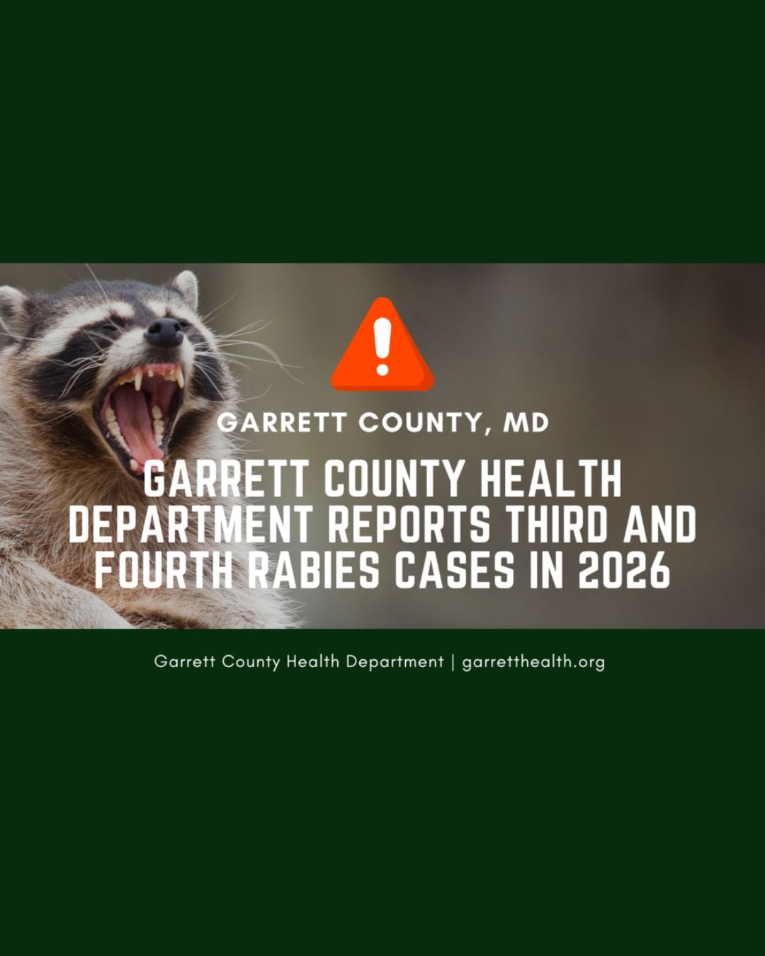 Garrett County Health Department Reports Third and Fourth Rabies Cases in 2026