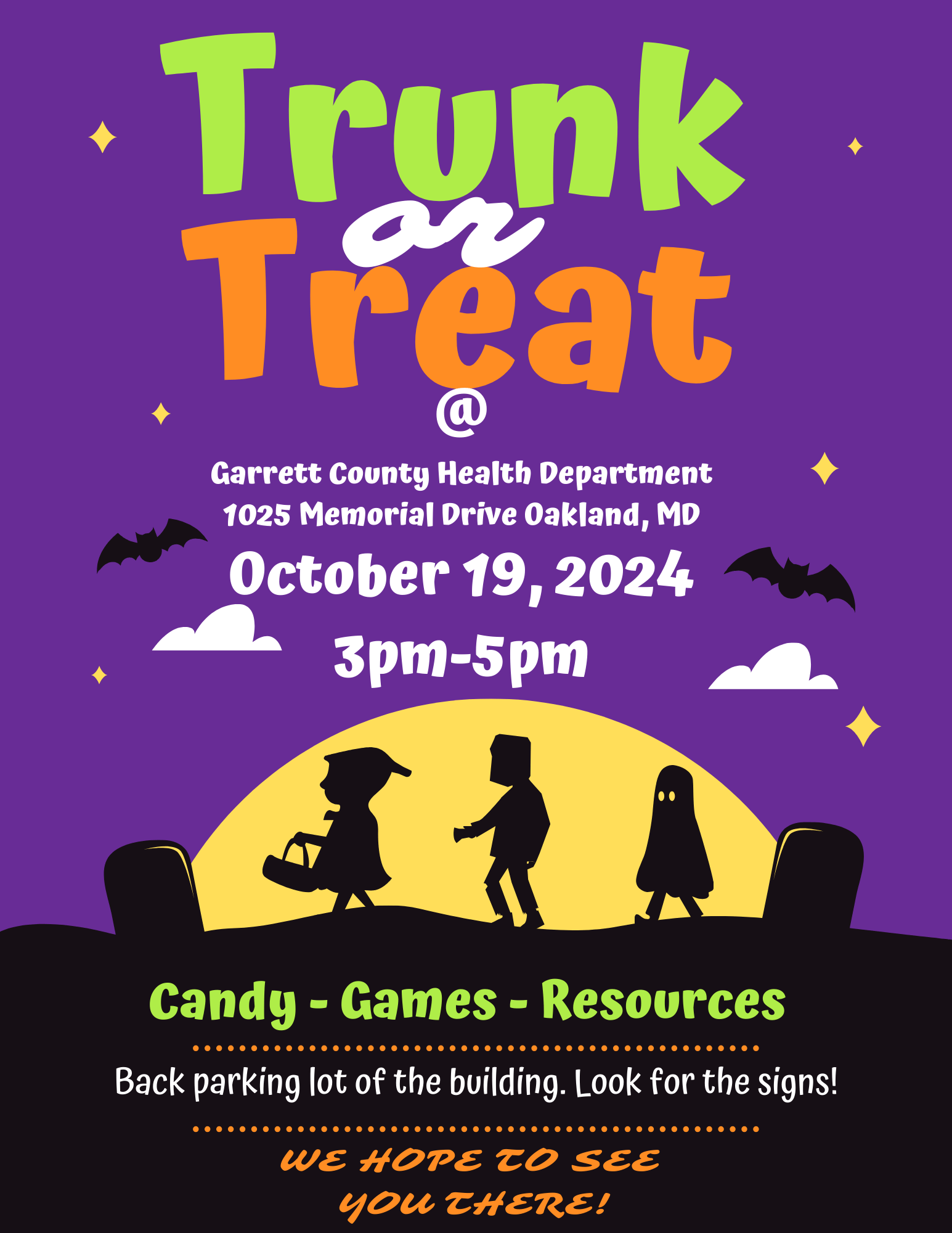 Garrett County Health Department's Trunk or Treat (Deep Creek Lake, MD)